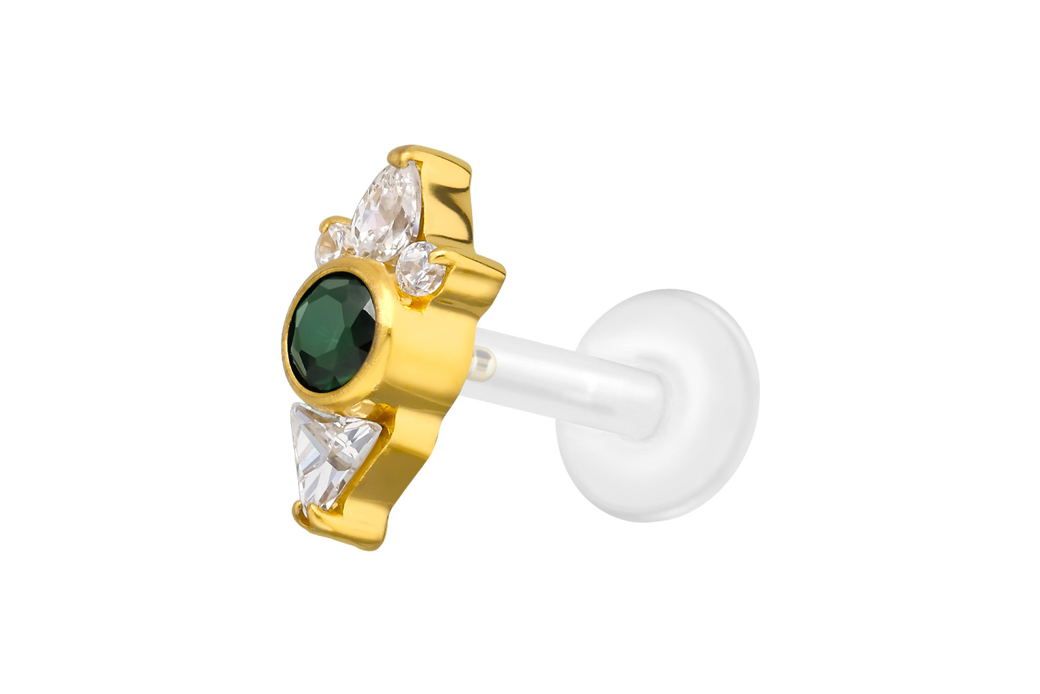 PTFE Labret mit Innengewinde + Titan-Aufsatz DESIGN | GO = Goldfarben | 1,2 | 10 | IXP5194_[299500]